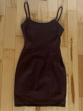 H&M Divided Chocolate Brown Denim Bodycon Dress